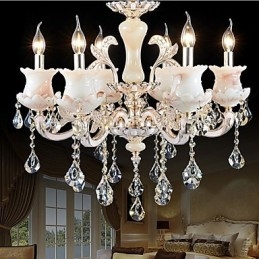 Europese stijl zinklegering kaars kristal hanglamp