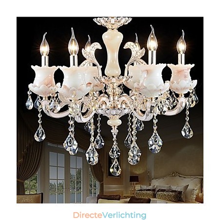 Europese stijl zinklegering kaars kristal hanglamp