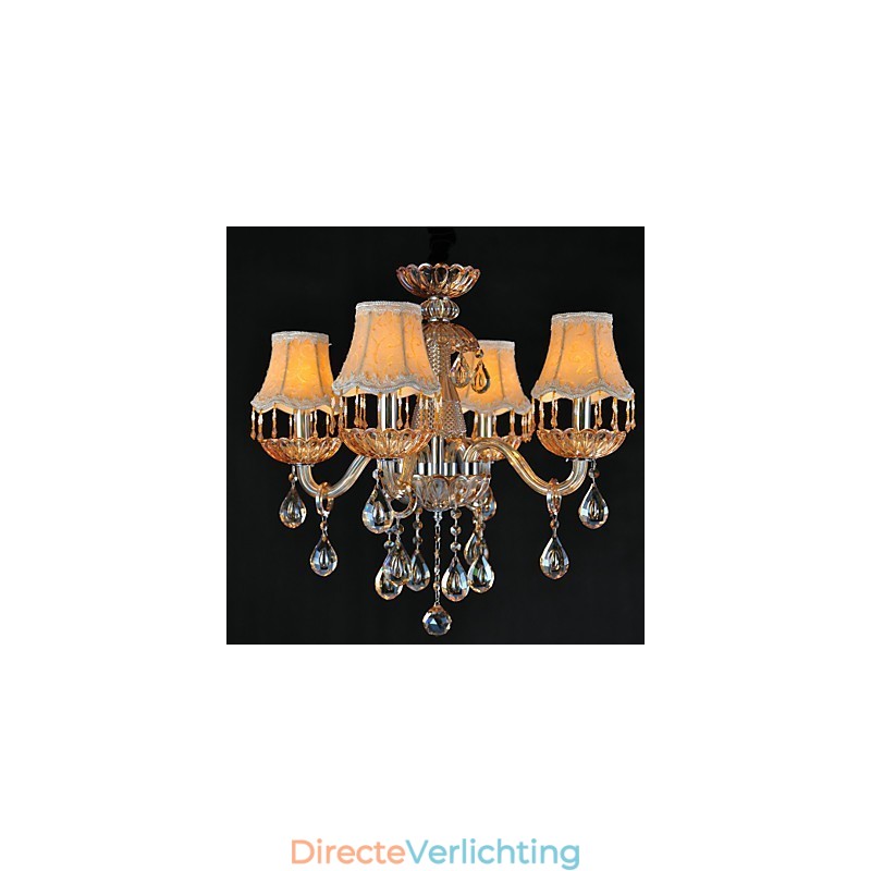 Kroonluchter Kristal Retro Glas 4 Lichts