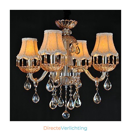 Kroonluchter Kristal Retro Glas 4 Lichts Kroonluchter Kristal Retro Glas 4 Lichts