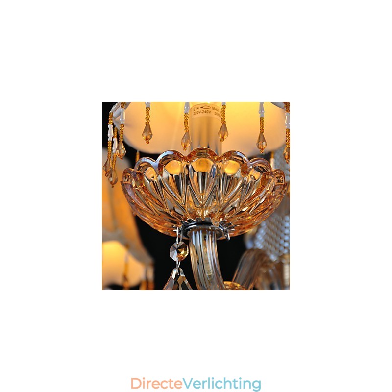 Kroonluchter Kristal Retro Glas 4 Lichts