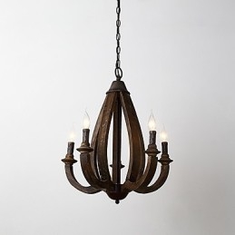 Vintage schilderij kenmerk mini stijl houten bamboe kroonluchter lamp de decoratieve hanglamp