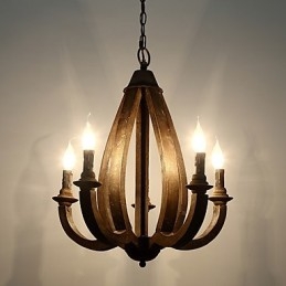 Vintage schilderij kenmerk mini stijl houten bamboe kroonluchter lamp de decoratieve hanglamp