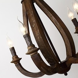 Vintage schilderij kenmerk mini stijl houten bamboe kroonluchter lamp de decoratieve hanglamp