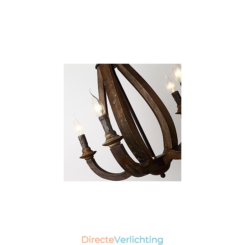 Vintage schilderij kenmerk mini stijl houten bamboe kroonluchter lamp de decoratieve hanglamp