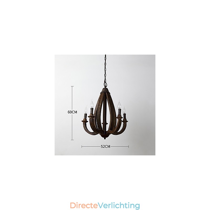Vintage schilderij kenmerk mini stijl houten bamboe kroonluchter lamp de decoratieve hanglamp