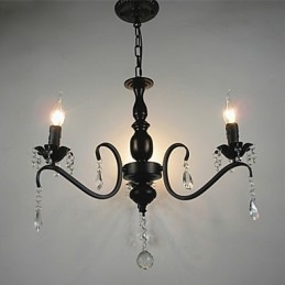 Kristallen kroonluchter Europese stijl Smeedijzeren lamp Creatieve kaarslampen en lantaarns