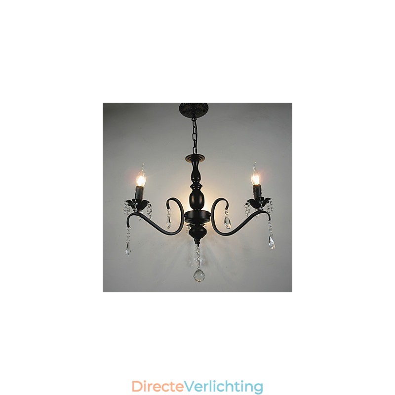 Kristallen kroonluchter Europese stijl Smeedijzeren lamp Creatieve kaarslampen en lantaarns