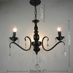Kristallen kroonluchter Europese stijl Smeedijzeren lamp Creatieve kaarslampen en lantaarns