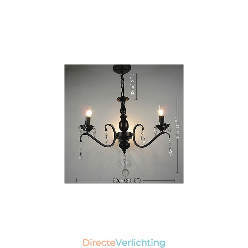 Kristallen kroonluchter Europese stijl Smeedijzeren lamp Creatieve kaarslampen en lantaarns