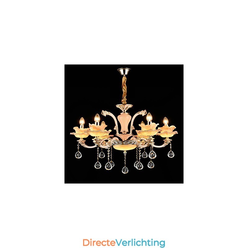 Moderne, eigentijdse, traditionele, klassieke zinklegering met kristallen mini-stijl hanglamp van metaal