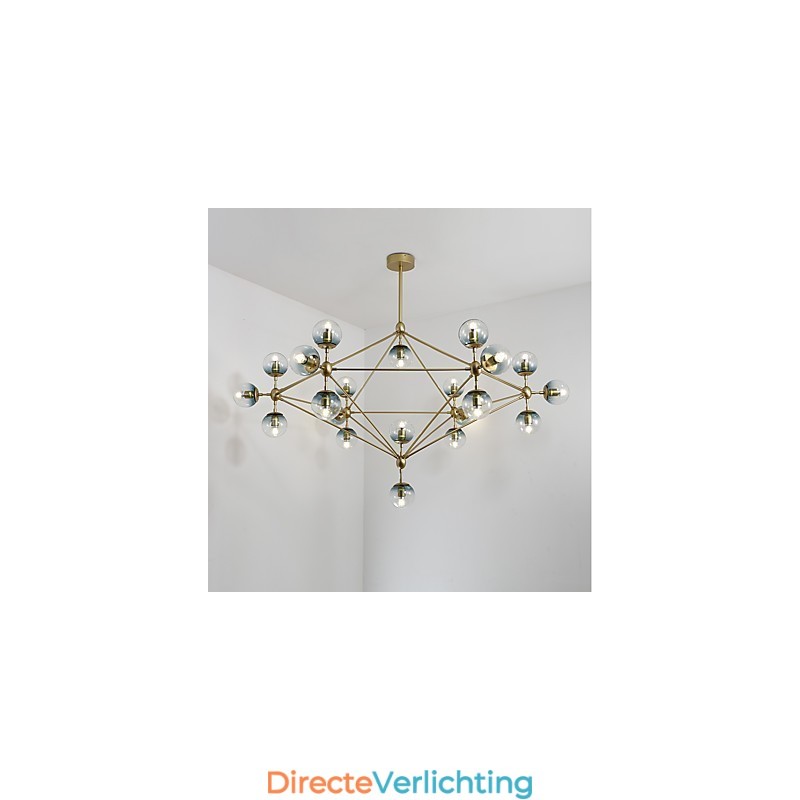 Twenty_one Light Post Modern Europa Stijl Modo Metalen Glazen Hanglamp de Foyer Decorate Industriële Kroonluchter Lamp
