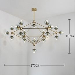 Twenty_one Light Post Modern Europa Stijl Modo Metalen Glazen Hanglamp de Foyer Decorate Industriële Kroonluchter Lamp