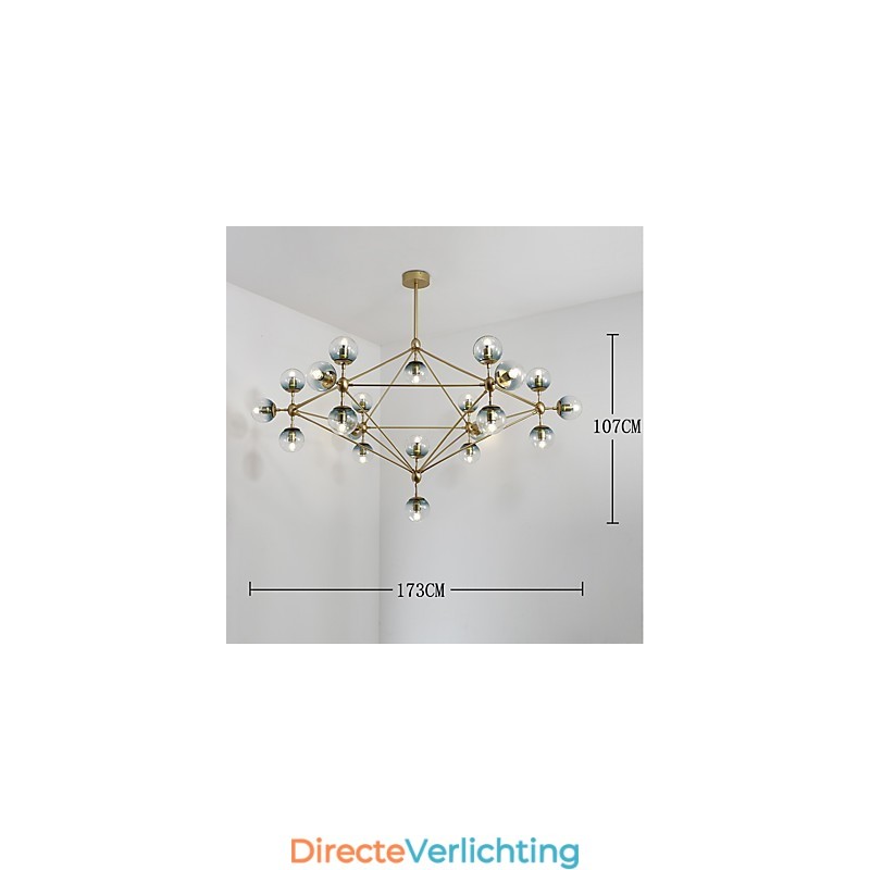 Twenty_one Light Post Modern Europa Stijl Modo Metalen Glazen Hanglamp de Foyer Decorate Industriële Kroonluchter Lamp