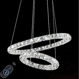 Kristallen kroonluchterlampen Binnen hanglamp Plafondlamp Verlichtingsarmaturen Dimbaar met afstandsbediening