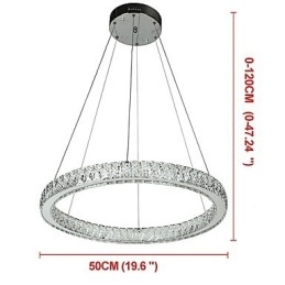Dimbare Ring Indoo Plafondlamp Hanglamp Moderne Kroonluchterverlichting Kroonluchterlamp met Afstandsbediening
