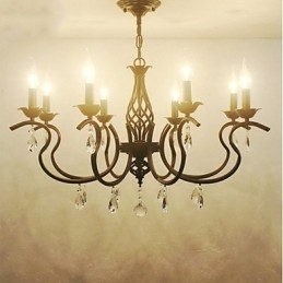 Europese stijl kristallen kroonluchter eetkamerverlichting eenvoudige creatieve kaarsen lampen en lantaarns nieuwigheid verlichting