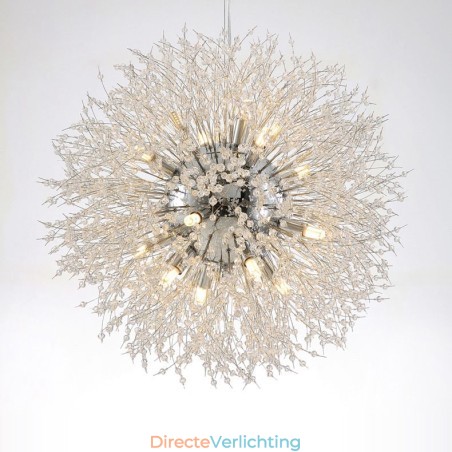 Vuurwerkbol Paardenbloem Chroom Feature Kristallen Metalen Kroonluchter Vuurwerkbol Paardenbloem Chroom Feature Kristallen Metalen Kroonluchter