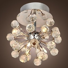 Moderne eigentijdse kristallen mini-stijl chromen metalen kroonluchter inbouw