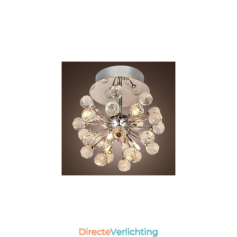 Moderne eigentijdse kristallen mini-stijl chromen metalen kroonluchter inbouw