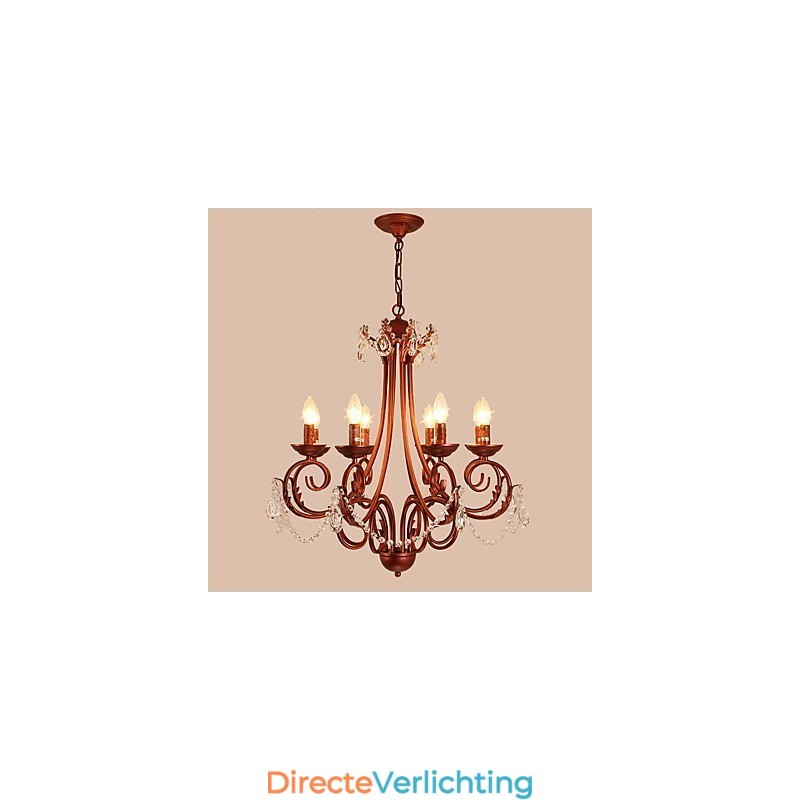 8 lampen kroonluchter moderne eigentijdse traditionele lodge vintage retro land schilderij kenmerk voor kristal metaal