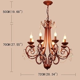 8 lampen kroonluchter moderne eigentijdse traditionele lodge vintage retro land schilderij kenmerk voor kristal metaal