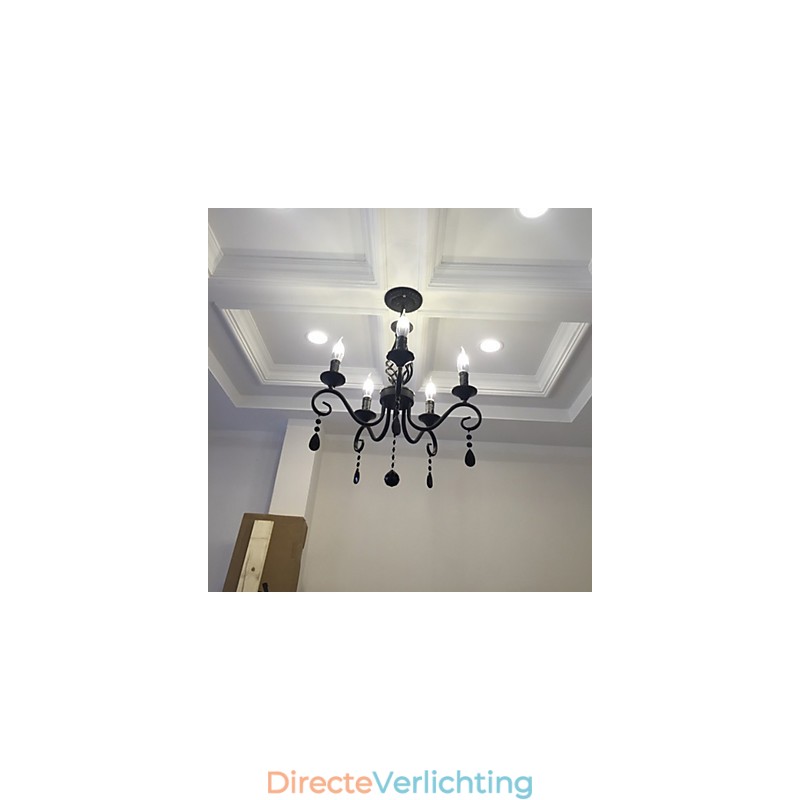Traditionele kristallen kroonluchter binnenverlichting 5 lichts kaarsen eenvoudige kroonluchter