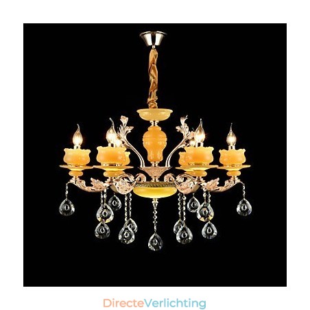 Traditionele klassieke zinklegeringsfunctie voor kristallen mini-stijl metalen kroonluchter met 6 lampen Traditionele klassieke zinklegeringsfunctie voor kristallen mini-stijl metalen kroonluchter met 6 lampen