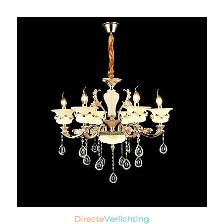 Traditionele klassieke zinklegeringsfunctie voor kristallen mini-stijl metalen kroonluchter met 6 lampen Traditionele klassieke zinklegeringsfunctie voor kristallen mini-stijl metalen kroonluchter met 6 lampen