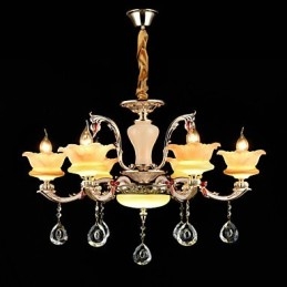 Moderne, eigentijdse, traditionele, klassieke zinklegering met kristallen mini-stijl hanglamp van metaal