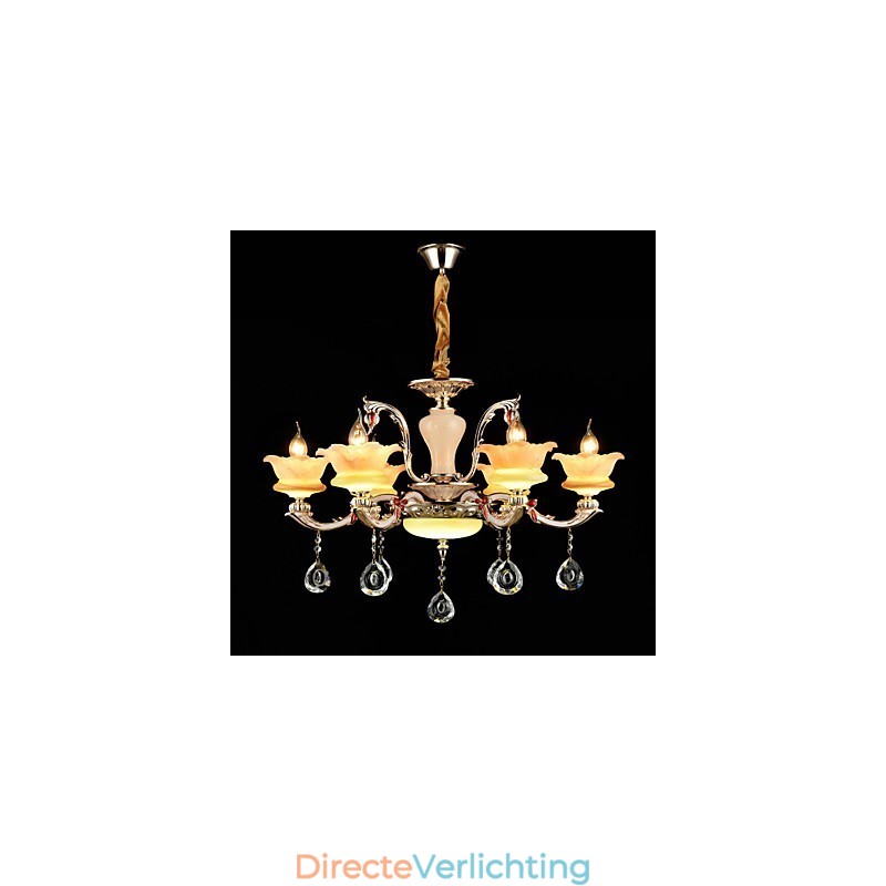 Moderne, eigentijdse, traditionele, klassieke zinklegering met kristallen mini-stijl hanglamp van metaal