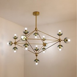 Vijftien lichts paal moderne Europese stijl Modo metalen glazen hanglamp de Foyer Decorate industriële kroonluchterlamp