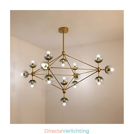 Vijftien lichts paal moderne Europese stijl Modo metalen glazen hanglamp de Foyer Decorate industriële kroonluchterlamp