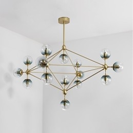 Vijftien lichts paal moderne Europese stijl Modo metalen glazen hanglamp de Foyer Decorate industriële kroonluchterlamp