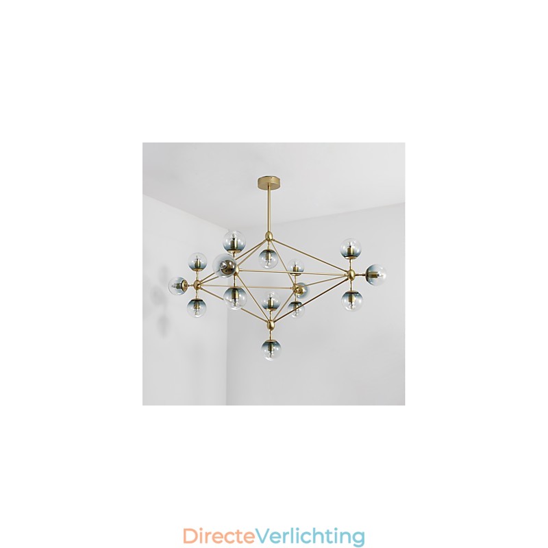 Vijftien lichts paal moderne Europese stijl Modo metalen glazen hanglamp de Foyer Decorate industriële kroonluchterlamp