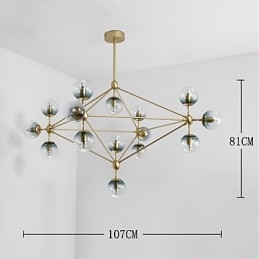 Vijftien lichts paal moderne Europese stijl Modo metalen glazen hanglamp de Foyer Decorate industriële kroonluchterlamp
