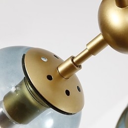 Tien lichts paal moderne Europese stijl Modo metalen glazen hanglamp de Foyer Decorate industriële kroonluchterlamp