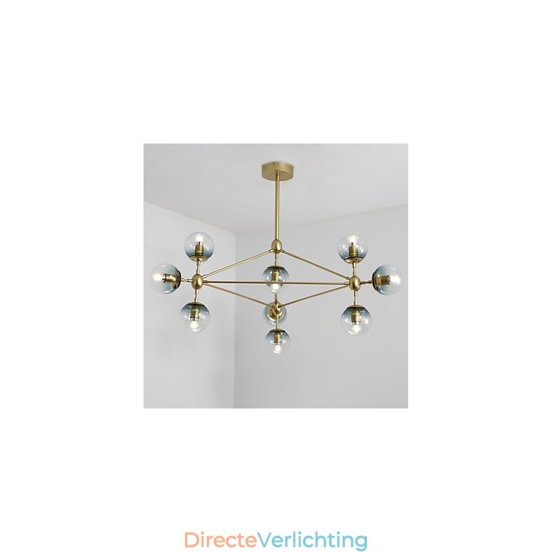 Tien lichts paal moderne Europese stijl Modo metalen glazen hanglamp de Foyer Decorate industriële kroonluchterlamp