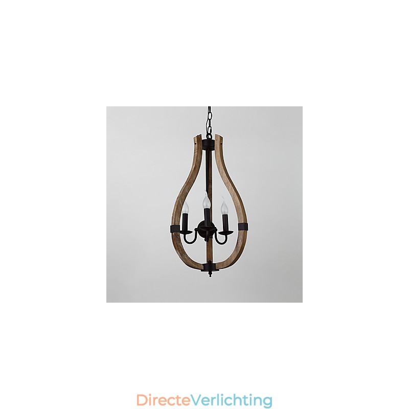 Drie licht vintage schilderij kenmerk mini stijl houten bamboe kroonluchter lamp de decoratieve hanglamp