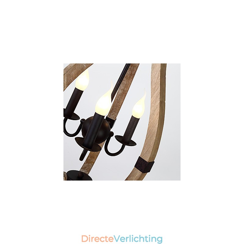 Drie licht vintage schilderij kenmerk mini stijl houten bamboe kroonluchter lamp de decoratieve hanglamp