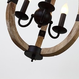 Drie licht vintage schilderij kenmerk mini stijl houten bamboe kroonluchter lamp de decoratieve hanglamp
