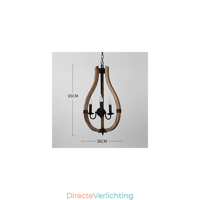 Drie licht vintage schilderij kenmerk mini stijl houten bamboe kroonluchter lamp de decoratieve hanglamp