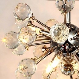 Moderne eigentijdse kristallen mini-stijl chromen metalen kroonluchter inbouw
