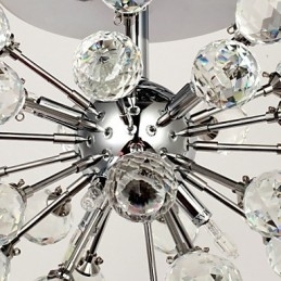Moderne eigentijdse kristallen mini-stijl chromen metalen kroonluchter inbouw