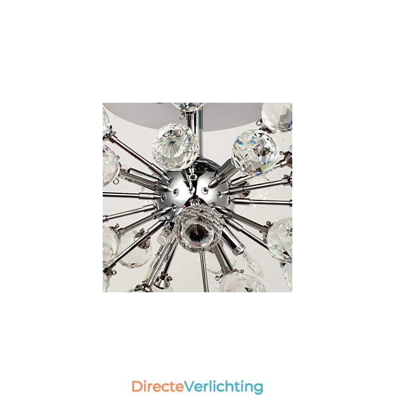 Moderne eigentijdse kristallen mini-stijl chromen metalen kroonluchter inbouw