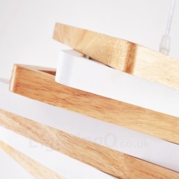1 Lichte houten moderne eigentijdse hanglamp met houten kap
