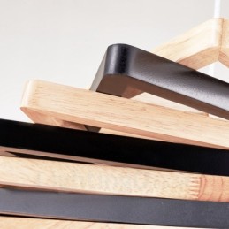 1 Lichte houten moderne eigentijdse hanglamp met houten kap