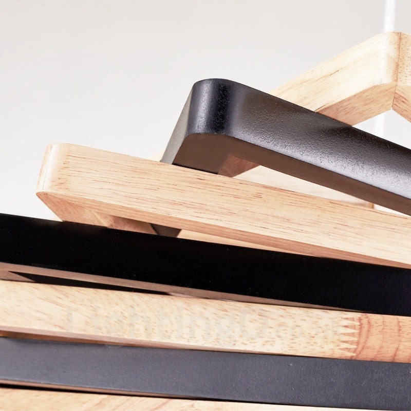1 Lichte houten moderne eigentijdse hanglamp met houten kap