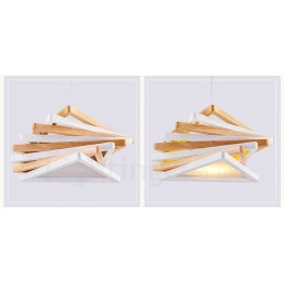1 Lichte houten moderne eigentijdse hanglamp met houten kap