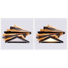 1 Lichte houten moderne eigentijdse hanglamp met houten kap